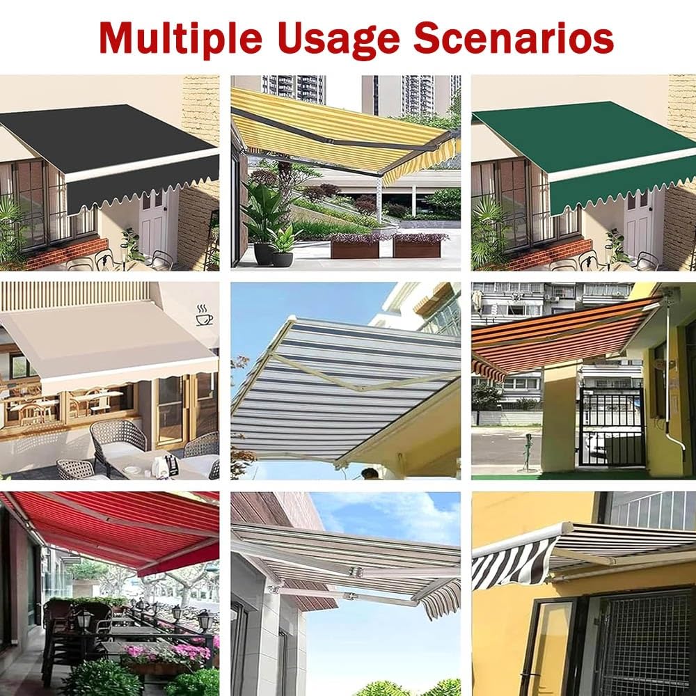 Tessuto di ricambio per tenda retrattile – Tela di poliestere per patio esterno – Adatto per finestre e porte da 4,9 x 3,7 m, 3,7 x 3 m, 3 x 2,4 m, 2,4 x 2 m, blu (6 x 2,5 m)