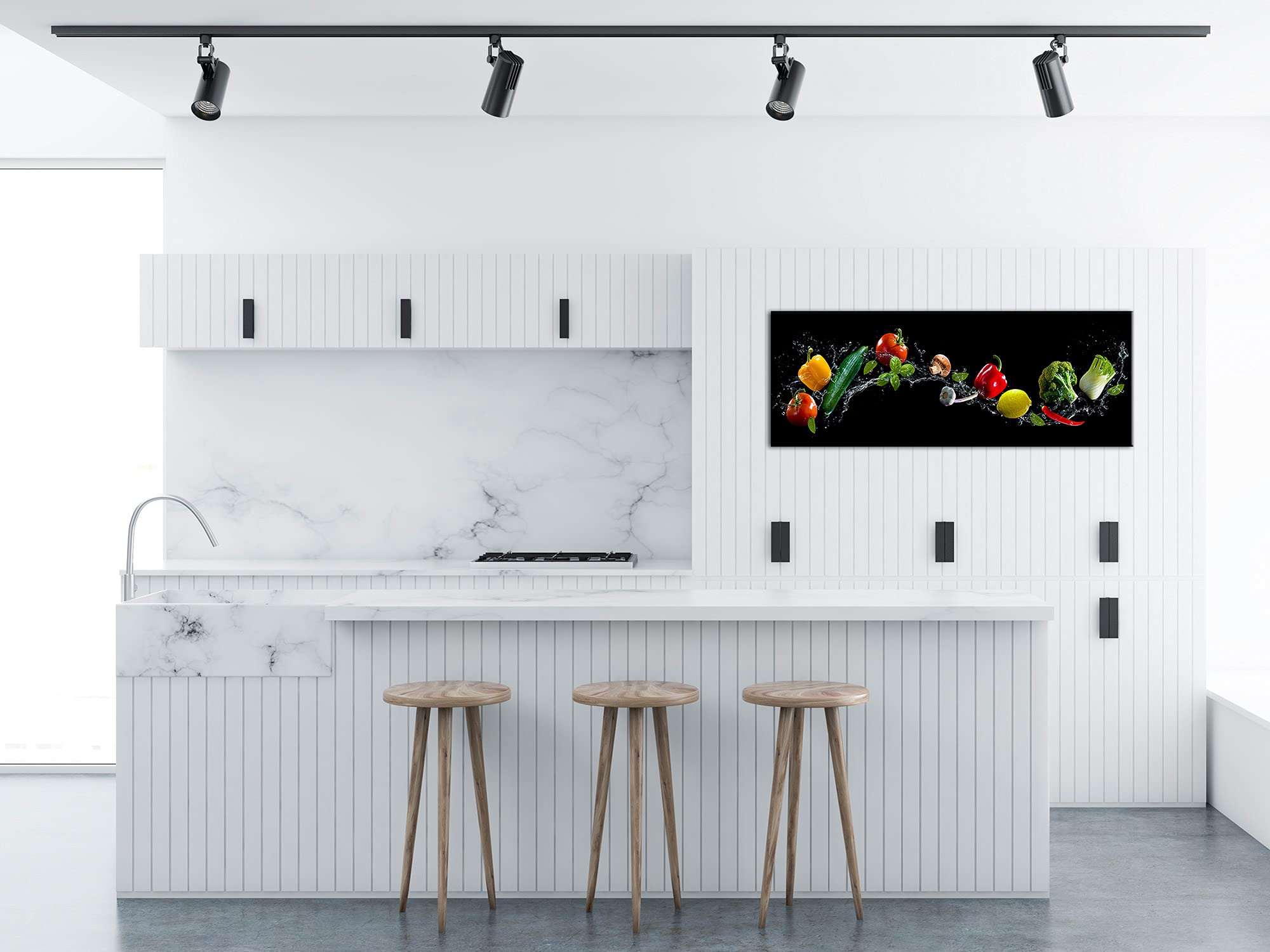 DECLINA – Tableau Mural Panoramique Légumes – Cadre Cuisine Ambiance Gourmande – Impression HD Sur Verre Acrylique – Fabrication Française
