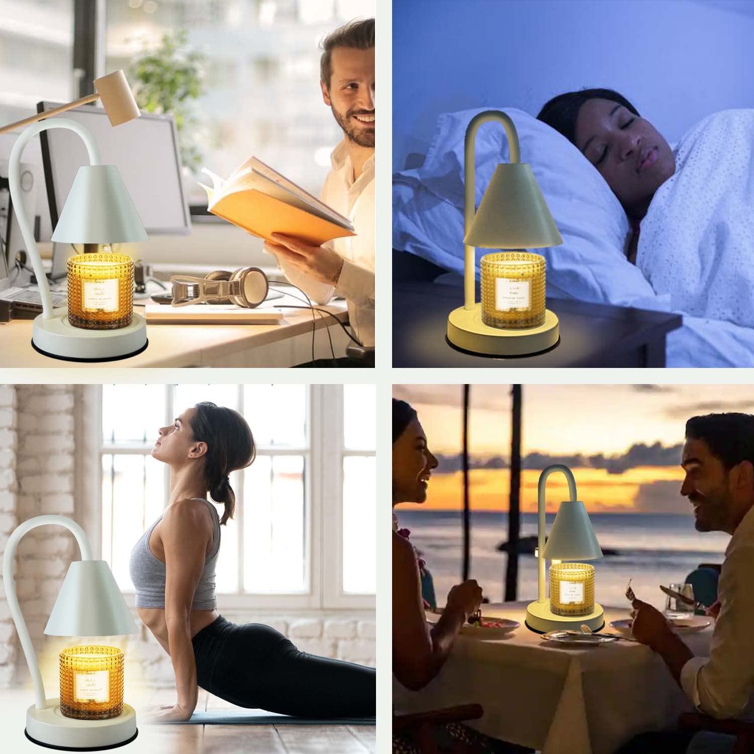 kolnlala Candle Warmer Lamp with Dimmer, Compatible with Any Candle Large Jar Candle, Home Decor Gift, Birthday Gift for mom, Candles Heater (Dimmer, White)