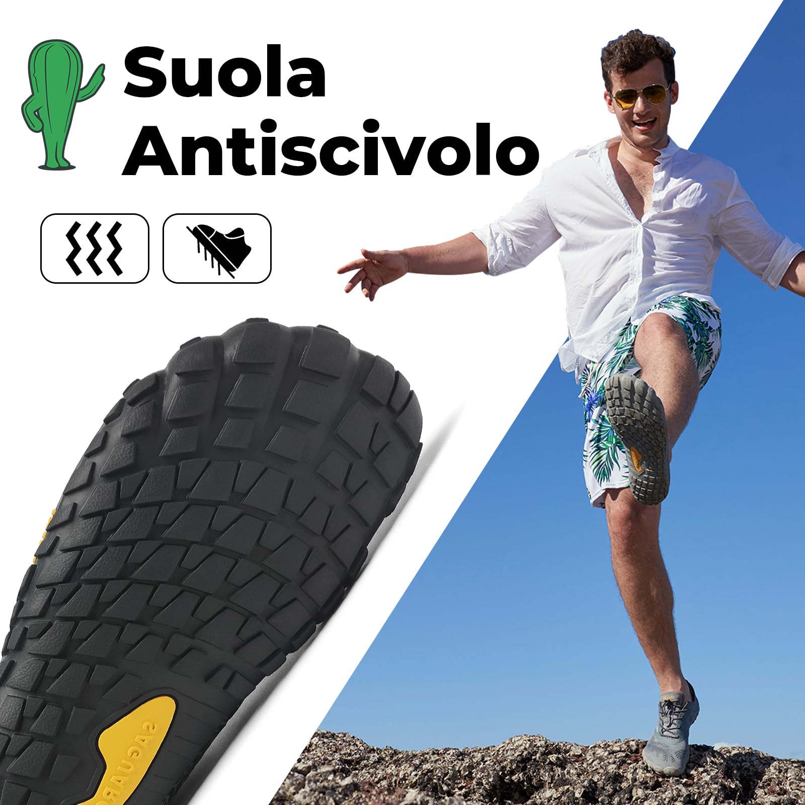 SAGUARO Scarpe Barefoot Shoes Minimaliste Scarpe da Trail Running Uomo Donna Gr.36-48