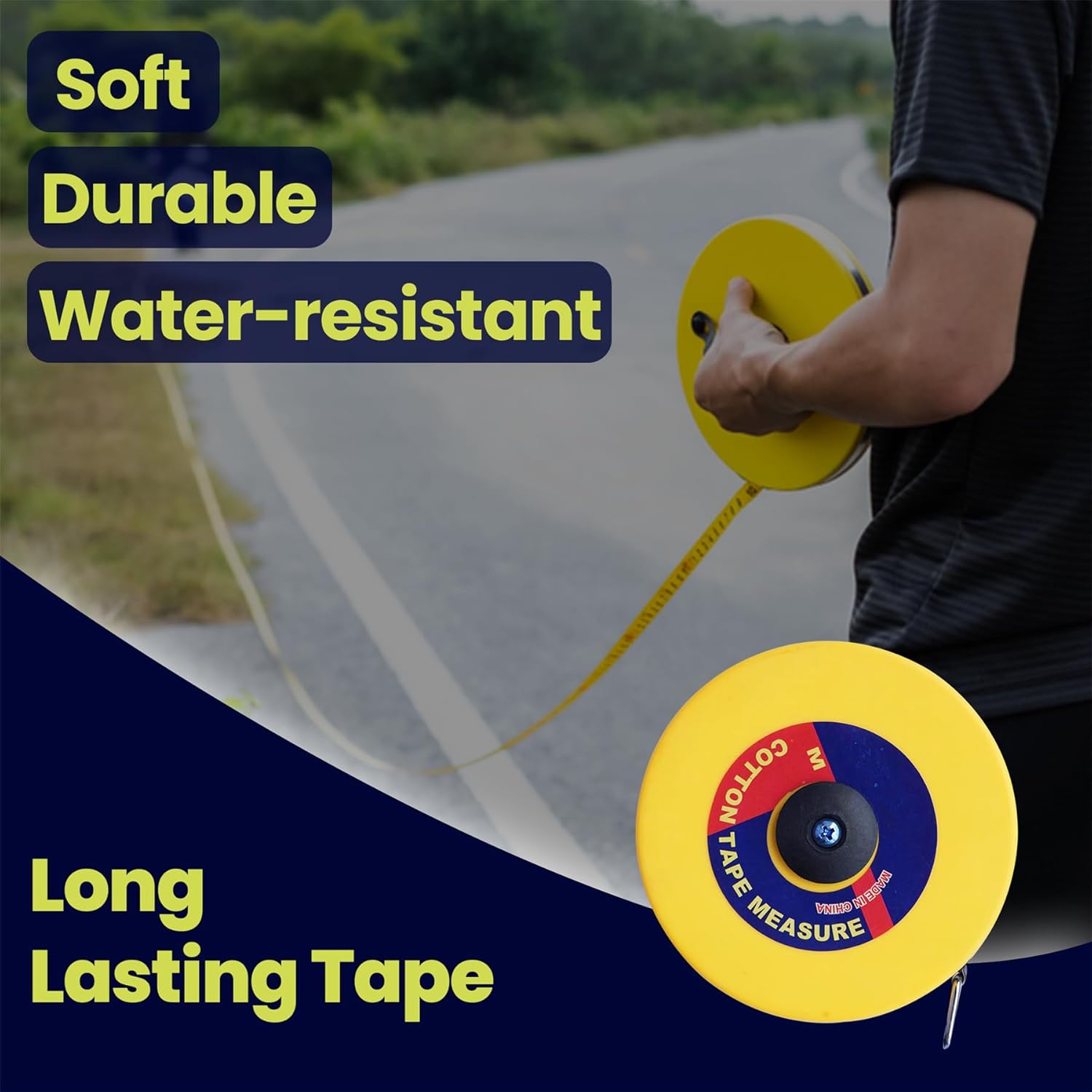 Dapetz ® Surveyors 10M Tape Measure Fibreglass 10 Metre Metric Imperial