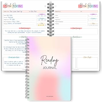 Reading Journal for Book Lovers | Log Book to Summarize, Review and Rate the Books youve Read | A5 Rainbow