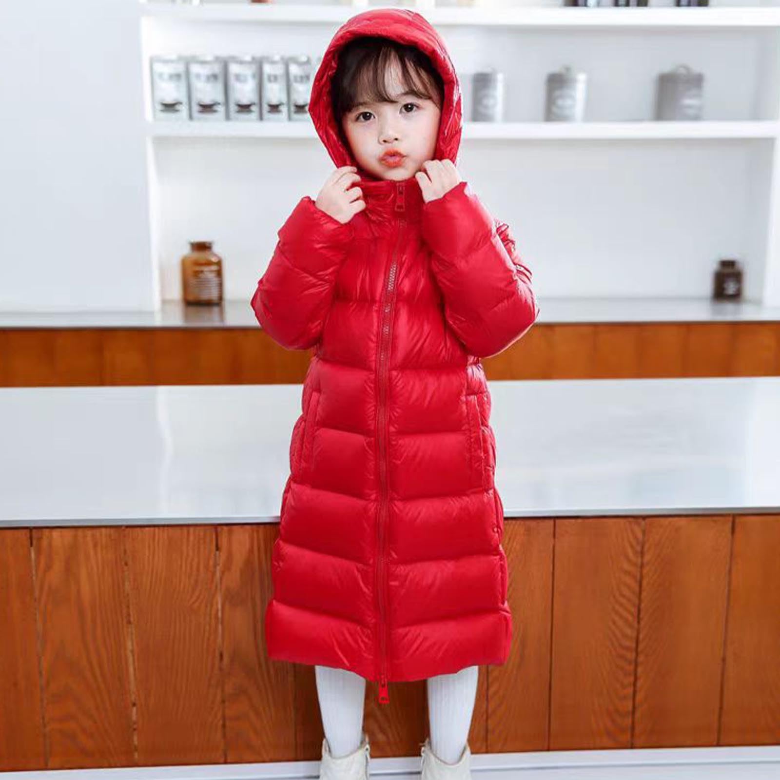 HAOLEI Chaqueta Acolchada con Capucha para Niñas y Niños,Abrigo Acolchado con Capucha Cálida Brillante Cortavientos Manga Larga con Cremallera y Bolsillos Ropa Adolescentes Otoño Invierno 5-15 Años