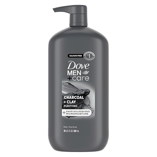 DOVE MEN + CARE Body and Face Scrub Charcoal Body Wash 30 oz