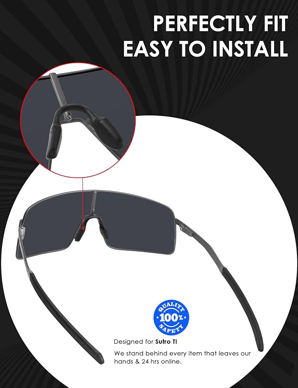 BLAZERBUCK Sock Kits Earsocks & Nosepieces for Oakley Sutro TI OO6013 Eyeglasses - Black by BLAZERBUCK - Image 2