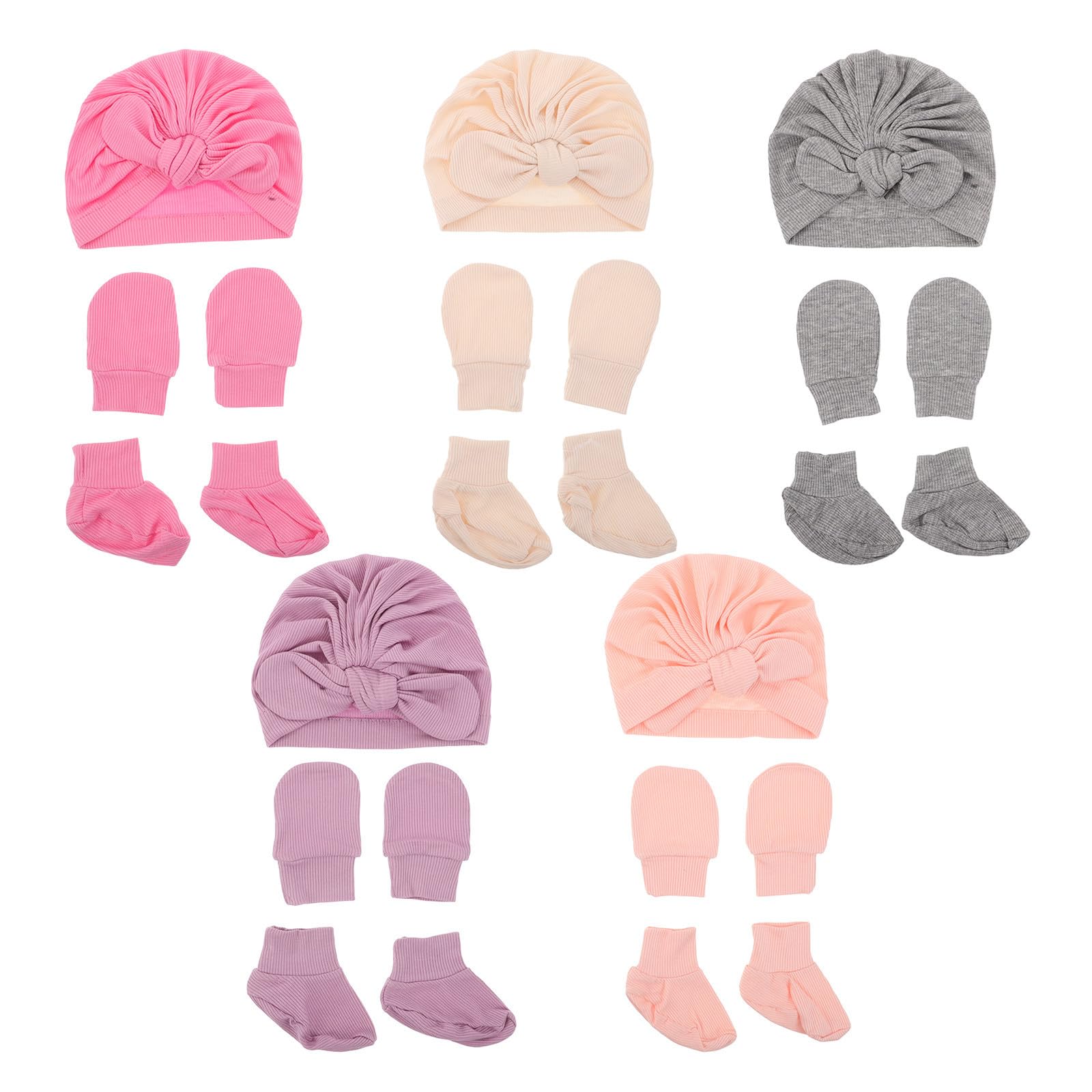 Conjunto de manoplas y gorro para bebés que mantiene su cabecita y manos abrigadas 8