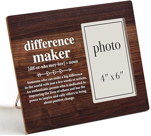 Nurawo Regalo para hacer diferencias, regalos de agradecimiento para compañero de trabajo, jefe, mentor, maestro, marco de fotos de madera para