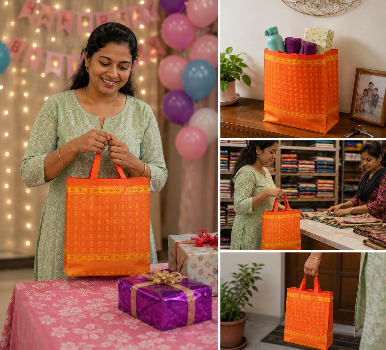 Luxury Gift Bags - Mango Design, Pack of 10 -6 Luxury Gift Bags - Mango Design, Pack of 10 -6