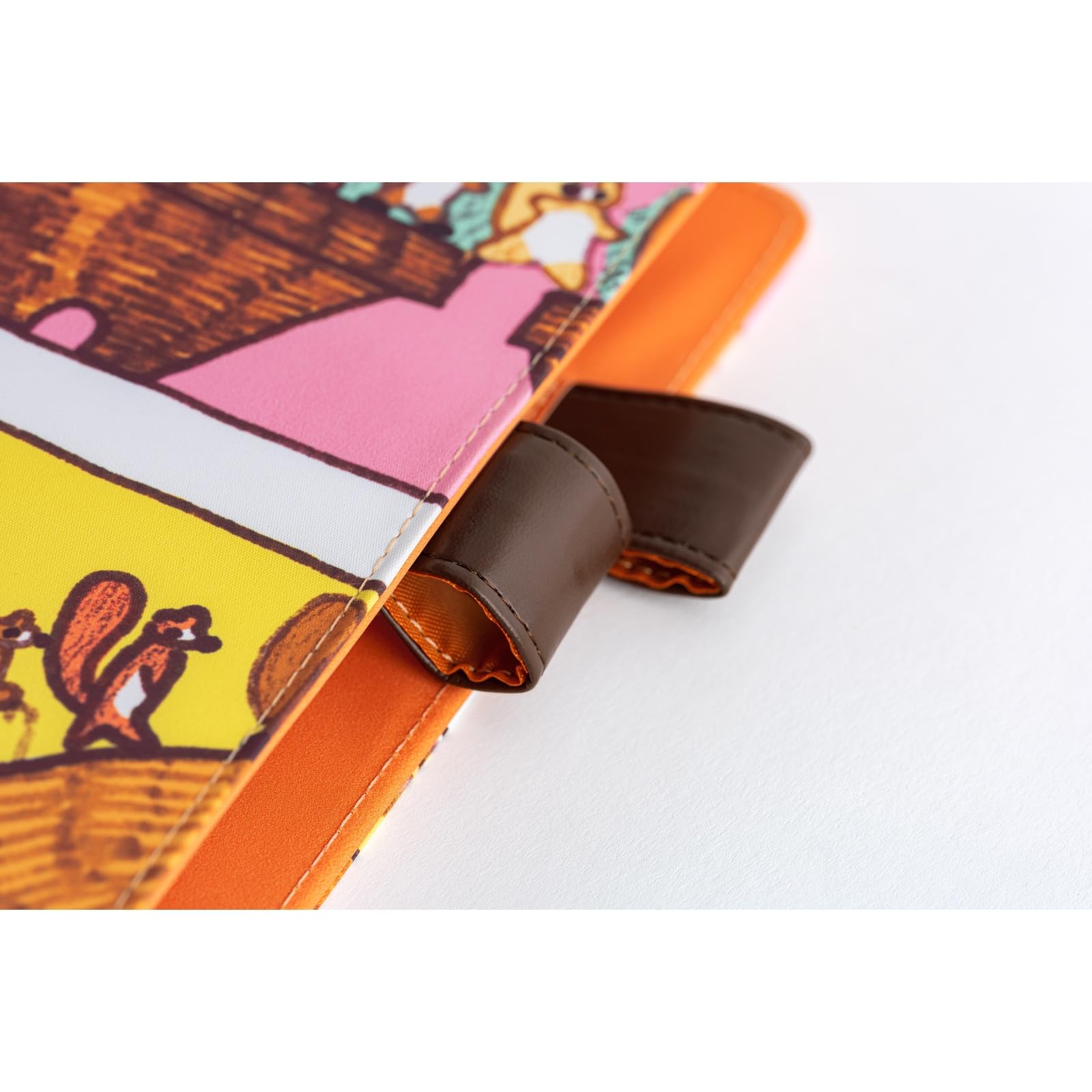 Hobonichi Techo pokrowiec na planer A5, 100% pomarańczowy: dokąd zmierza wiewiórka (rozmiar kuzyna, tylko okładka)