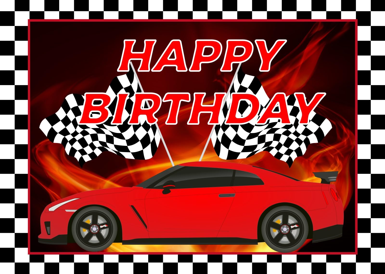 Sfondo Buon Compleanno Auto Corsa, Grande Fantastico Sfondo Compleanno con Tema Auto Corsa Con Lunga Corda Riutilizzabile Banner Compleanno Perfetto Sfondo Compleanno Decorazioni Foto