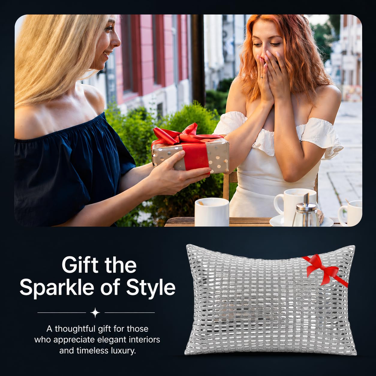 Funda de cojín rectangular de cristal de diamantes de imitación con terciopelo gris suave, para decoración del hogar, sofá, dormitorio, sala de estar y oficina (plata y gris, 30 x 50 cm)