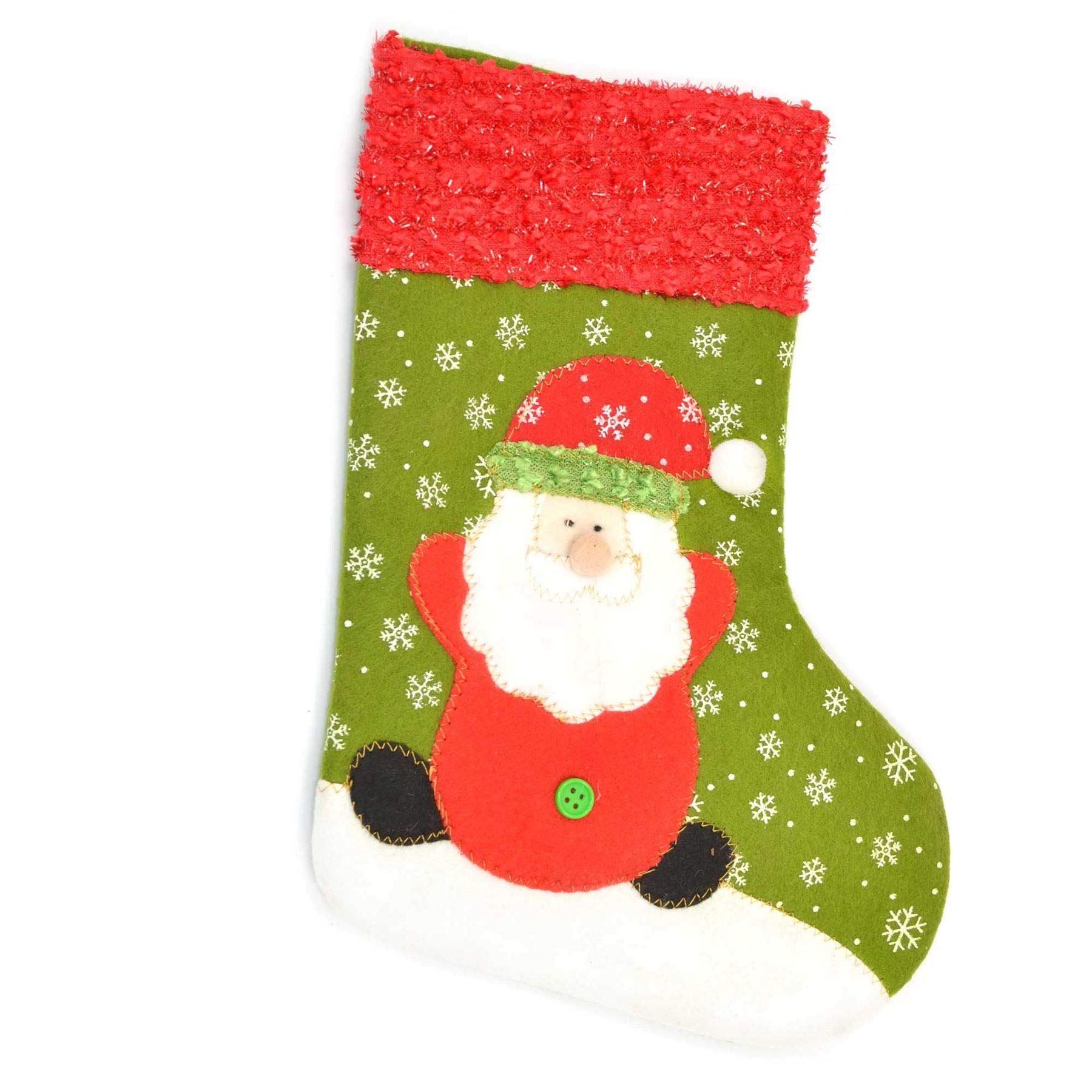 SHATCHI Medium Traditional Christmas Santa Stocking Xmas Santa Sack Sock Christmas Decorations Xmas Tree Decorations Home Décor Gifts Bag Sweets Toys
