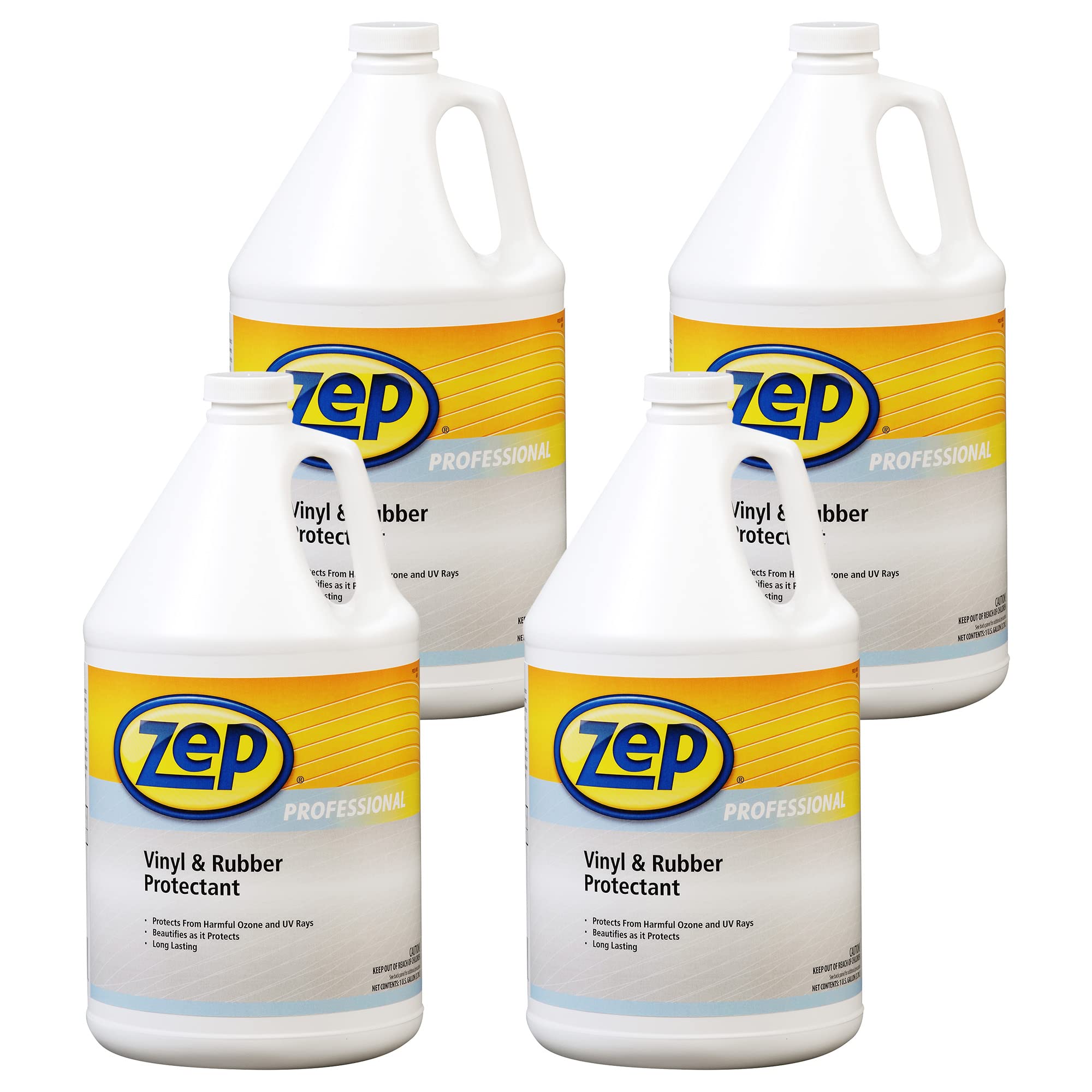 Zep Professional Vinyl and Rubber Protectant - 1 Gallon (Case of 4)- 1041479 - Resist the Effects of Harmful Ozone and UV Rays, For Boat, Seats,