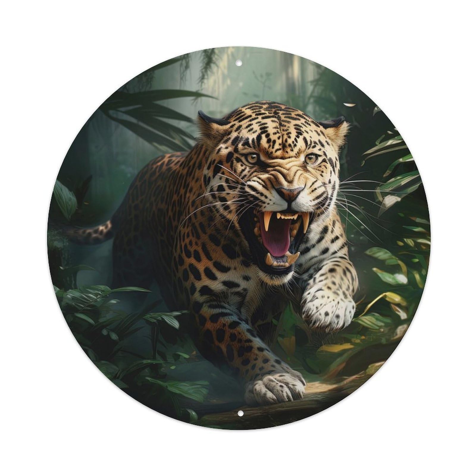 Animal Artwork Jungle Jaguar Vintage Metal Tin Sign Plaque Wall Decor for Cafe, Club Bar, Office, Garden Metal Poster 8x8Inch