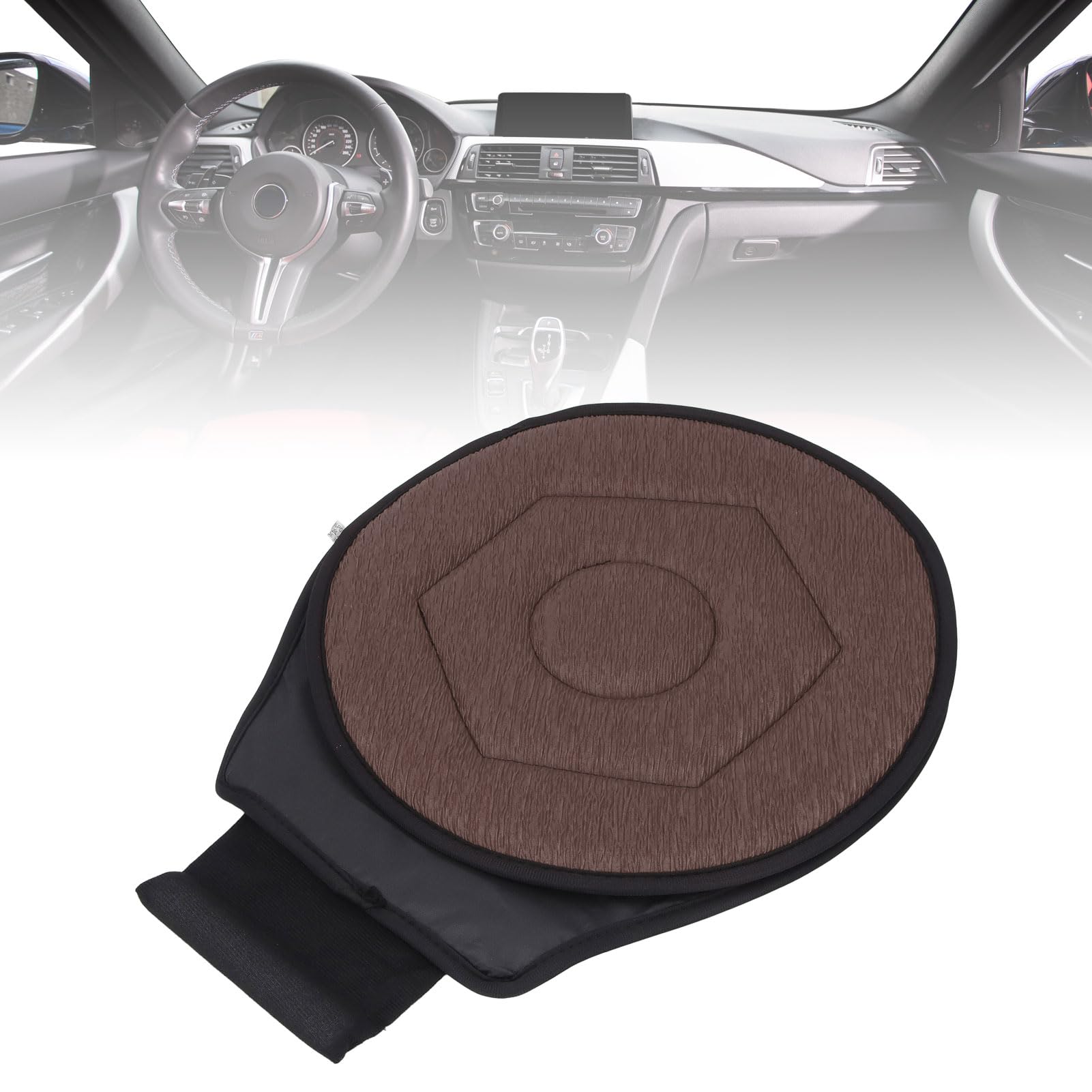 Poduszka Obrotowa do Samochodu, Poduszka Obrotowa o 360 Stopni, Miękka, łagodzi Zmęczenie Lędźwiowe u Osób Starszych (BLACK) (BROWN)