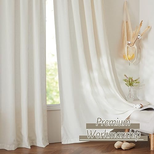 Miniatura 5 de RYB HOME Cortinas traslúcidas de 95 pulgadas de largo, cortinas semitraslúcidas que protegen la privacidad, filtro de luz para sala de estar,