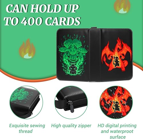 Miniatura 2 de Carpeta de tarjetas intercambiables con 4 bolsillos, carpetas comerciales para juegos de cartas, funda de colección para 400 tarjetas con 50 fundas