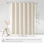 Boho Agritourisme Douche Rideaux Beige Linge Rideaux de douche 72 x 72 de pouce