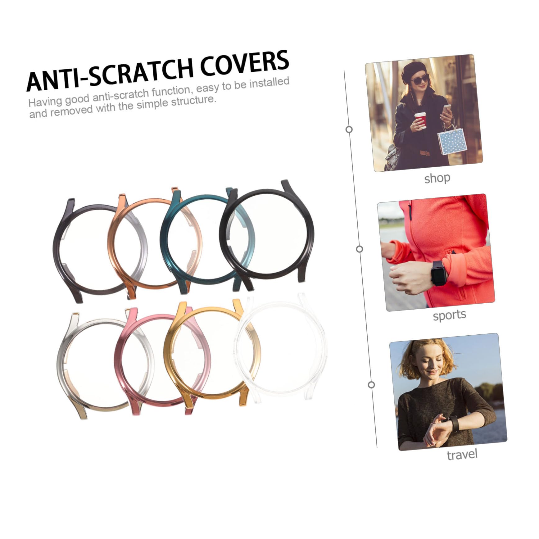 Mikikit Lot De 5 Boîtiers De Montre Élégants Antichoc pour Montre 5 Résistant Aux Rayures Et À l'usure 8 Pièces X 5