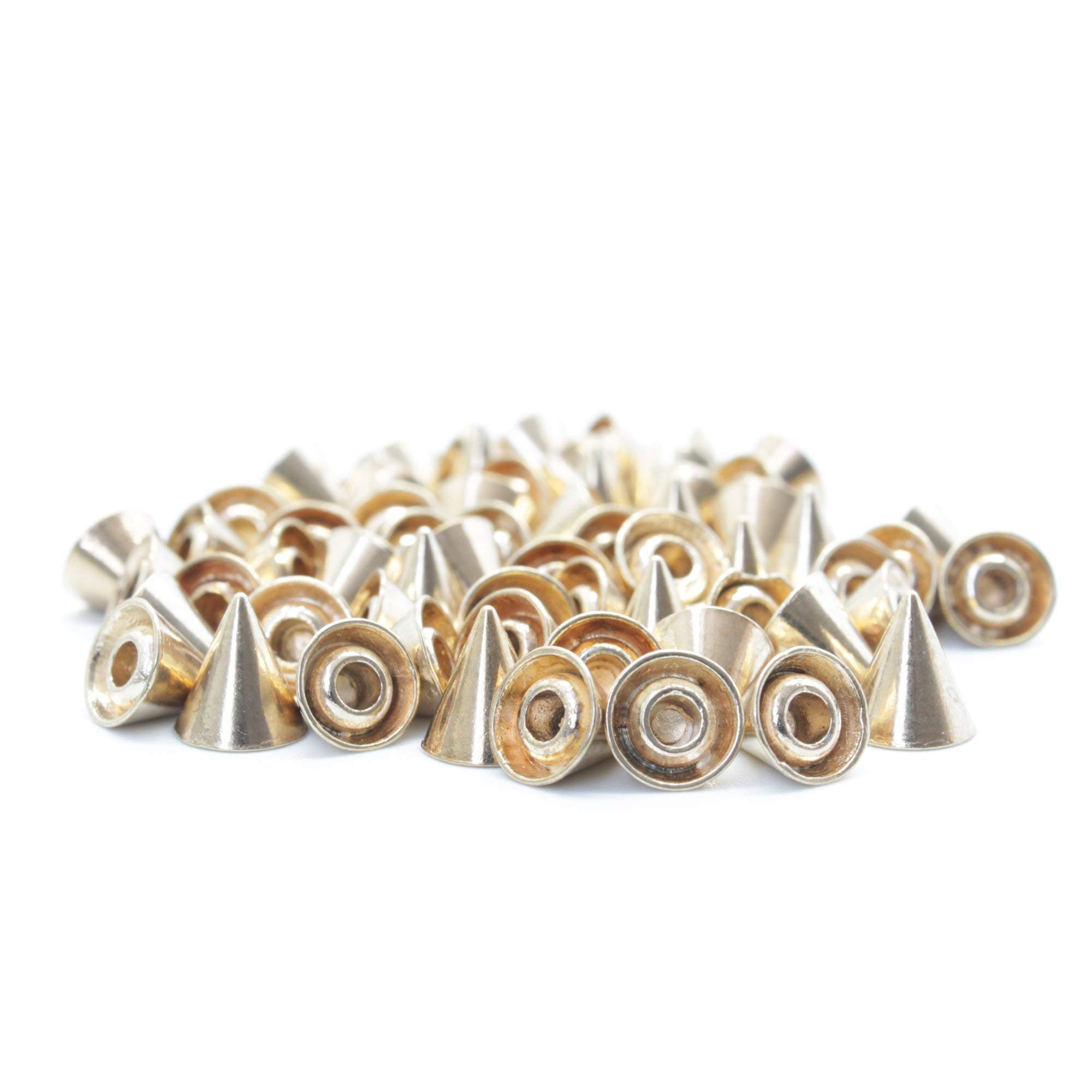 Trimming Shop - Rivetti in ottone stile punk, con strumento a pressione, per abbigliamento, giacche, jeans, borse, artigianato in pelle, denim, scarpe (5 mm x 8 mm, argento, 100 pezzi