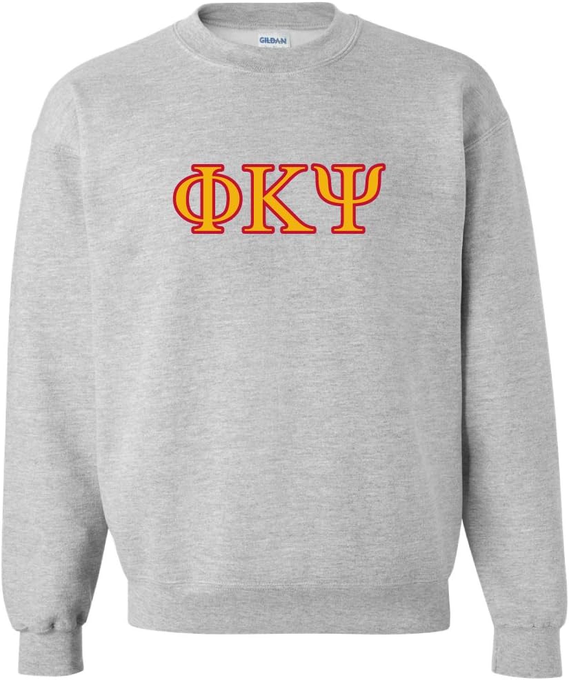 Phi Kappa Psi Sport Gray Crewneck Sweatshirt Greek Letters Design