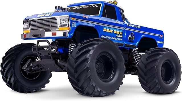 4PCS RC Monster Truck Tires and Hard Plastic Wheels Rims 12mm Hex Rubber Buggy Off Road Tyres with Foam for 1:10 Scale Truck Car Traxxas VXL 2WD Hoss 4x4 HSP HPI Tamiya Kyosho (Black)