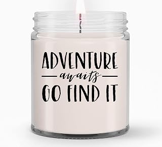 Adventure Awaits Go Find It Candles Gifts for Women, Gifts for Her, Wife, Girlfriend - Birthday Gifts for Women, Mom, Best Friend Adventure Gift, Adventure Candle, Adventurer Gift