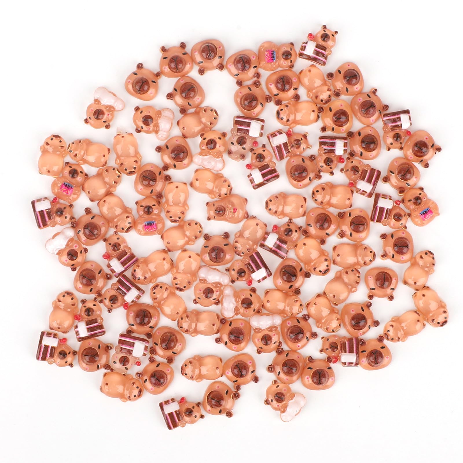 100 Miniature Capibara Kotkiddy - Animaletti In Resina Per Case Delle Bambole L 1241982