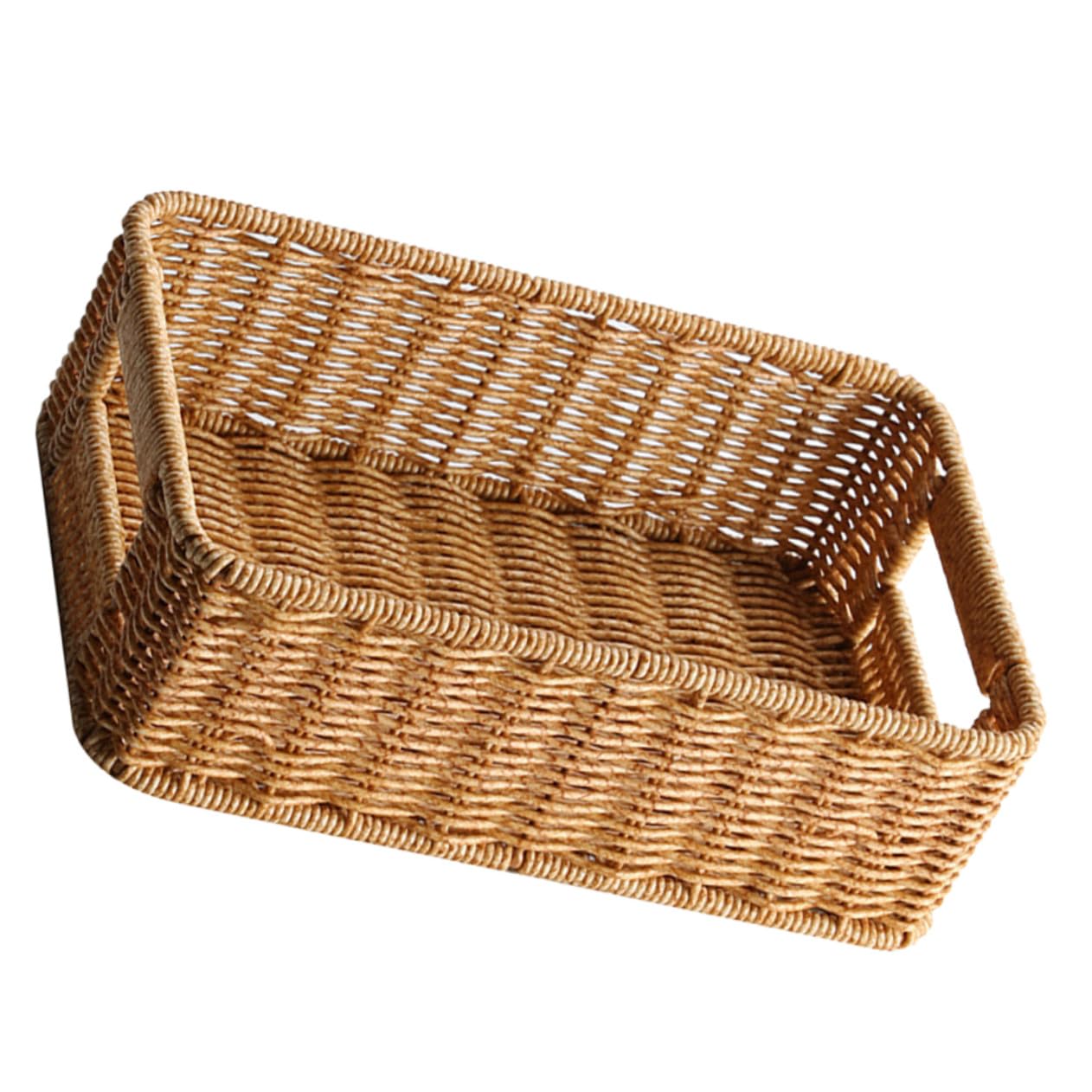 Gewebter Aufbewahrungskorb 26x17x8cm aus Pp und Eisen