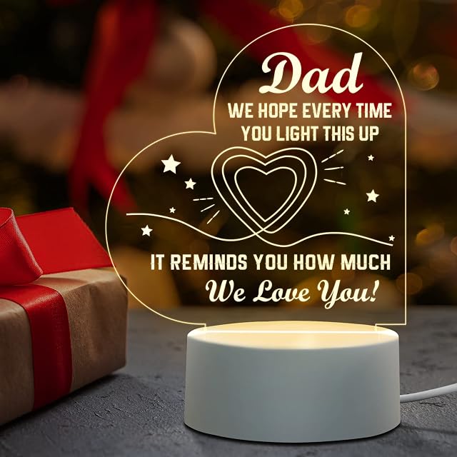 Niyewsor Dad Gifts, Acrylic Night Light Gifts for Dad, Dad Birthday Gifts, Presents for Dad from Daughter Son, Valentine's Father's Day Gift for Dad Daddy