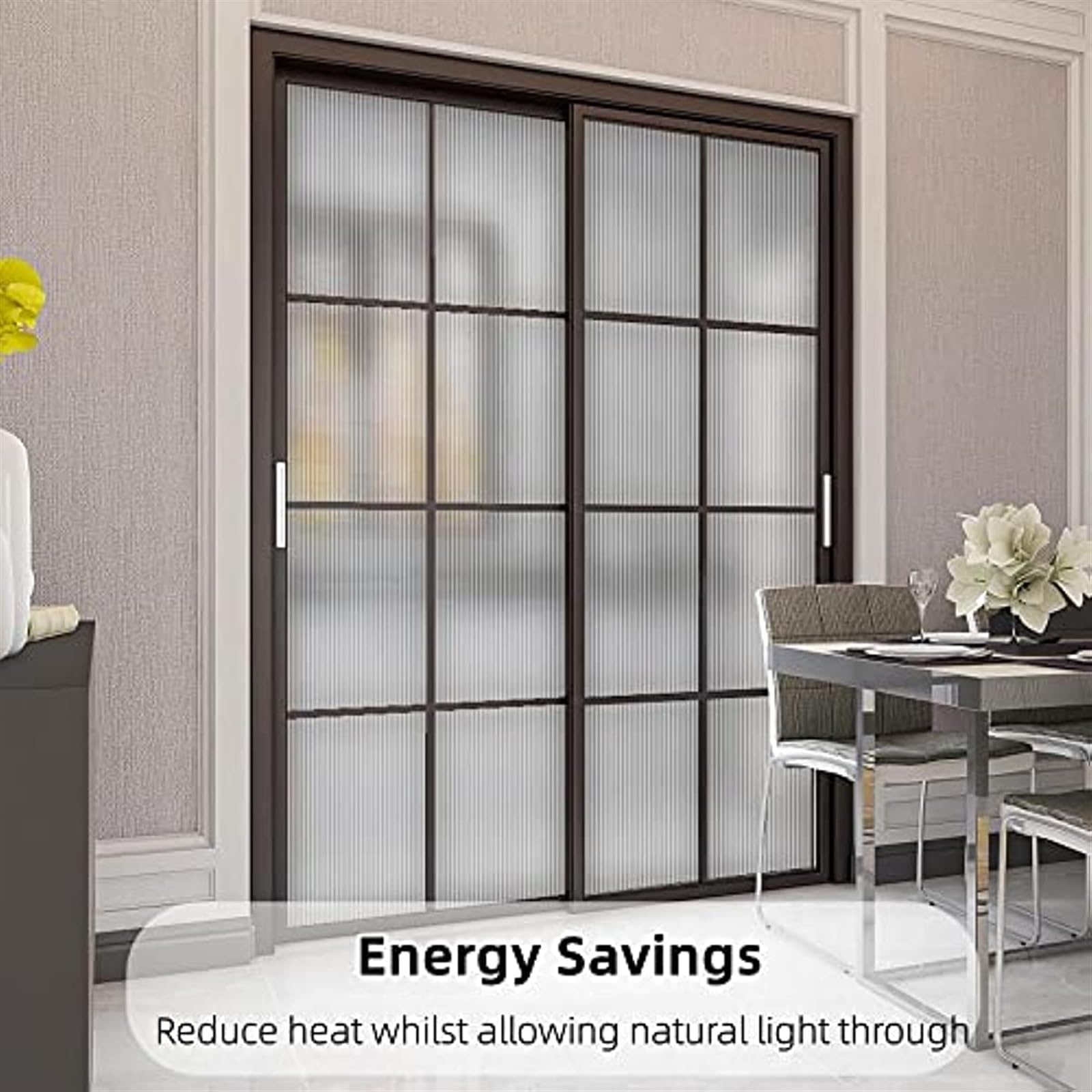 Película para Ventanas de Vidrio Película Decorativa de Vinilo Esmerilado privacidad Vidrio Ventana, calcomanía 3D baño Sala Estar sin Adhesivo(45x500cm)