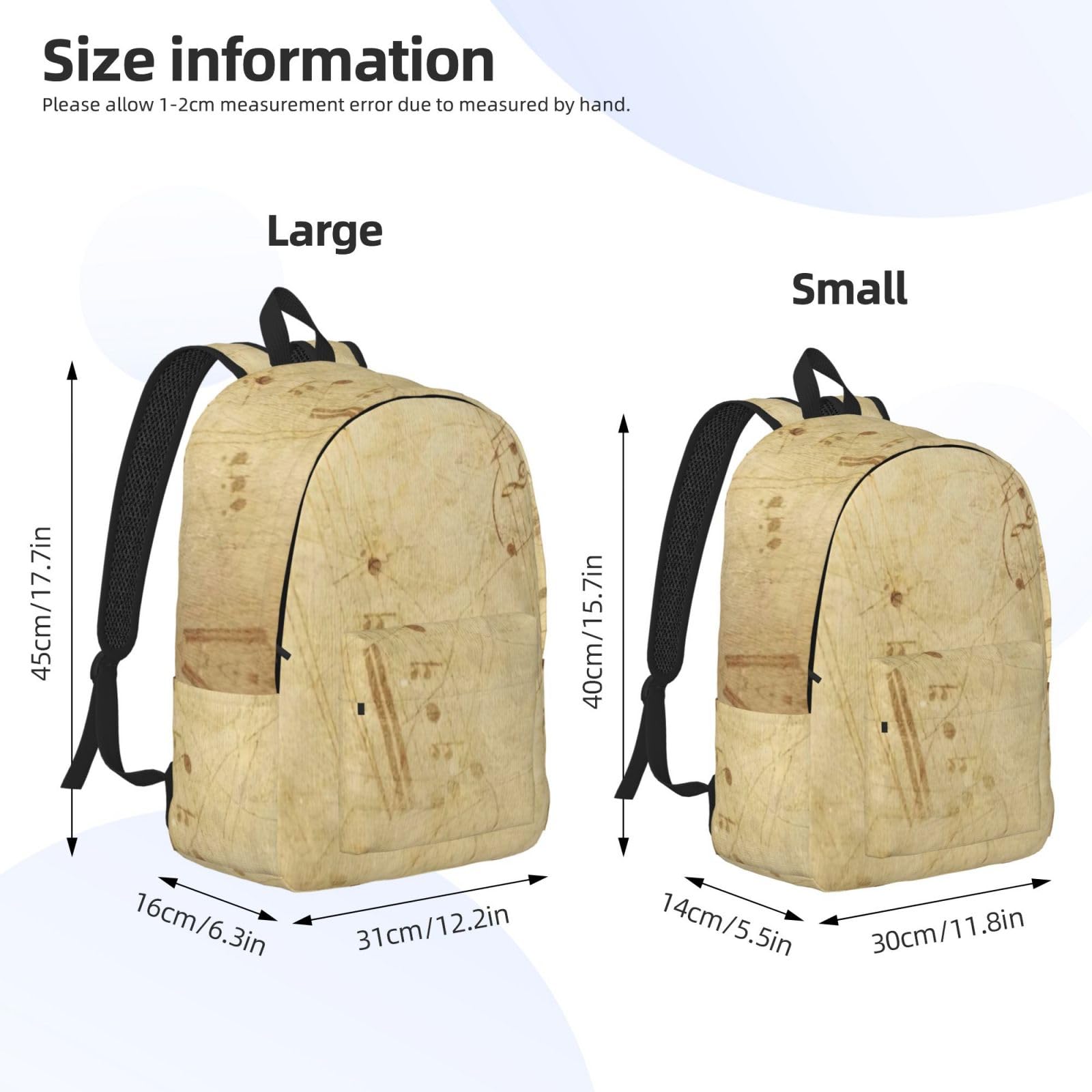 KoNsev Notenrucksack, Elementar-Büchertasche, Mädchen, Jungen, modisch, lässig, Tagesrucksack, Reisen, Uni, Lehrer, Schwarz , M