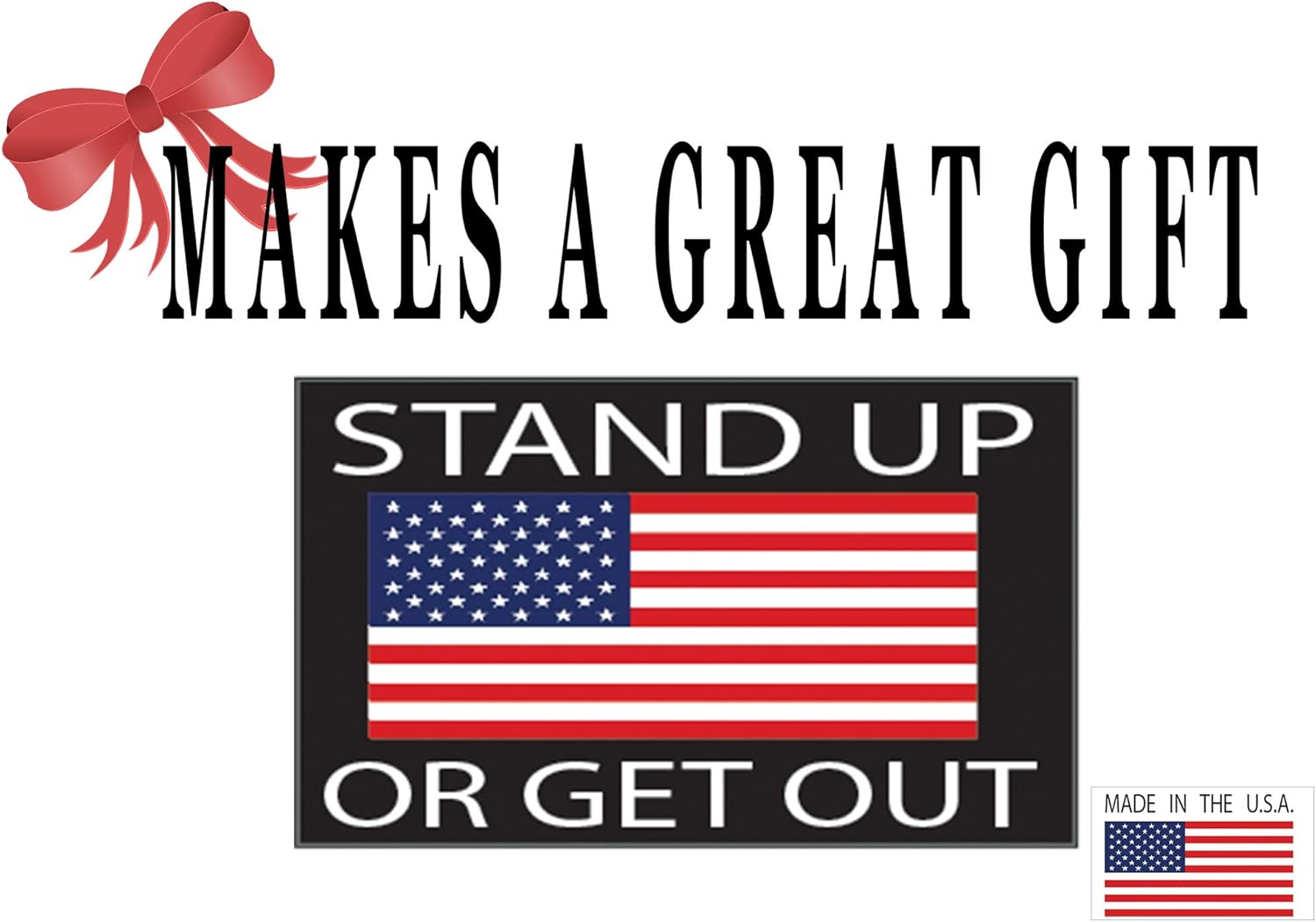Rogue River Tactical American Flag Stand Up Or Get Out USA Patriotic Stars and Stripes Auto Bumper Sticker Vinyl Decal for Car Truck RV SUV Boat Support US Military (1 Pack) : Automotive