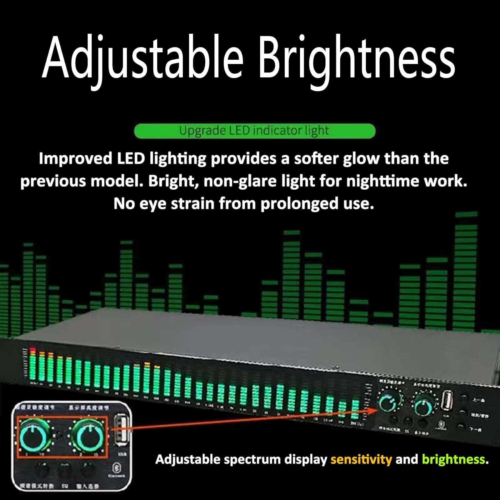 Equalizzatore Digitale a 31 Bande con 21 Effetti e Display LED | Equalizzatore Audio Grafico Stereo con Regolazione di Bassi, Medi e Alti, Riduzione Automatica del Rumore, per Studio