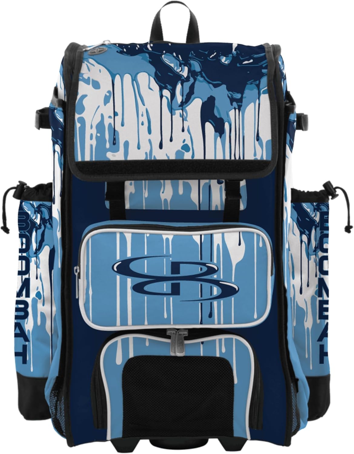 Boombah Rolling Catchers Superpack Baseball/Softball Bat Bag - Telescopic Handle - Holds 4 Bats - Wheeled Version - Graffiti Drip - Multiple Color Options