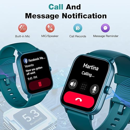 Miniatura 3 de Fitpolo Reloj inteligente para hombres y mujeres, pantalla táctil de 1.8", llamada Bluetooth, Alexa integrado, frecuencia cardíaca 24/7, monitor