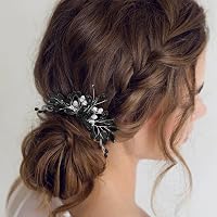 DRESSOOS Fekete Esküvői Hajfésű Strasszköves Virág Díszítéssel - Elegáns Kristály Hajtű Menyasszonyoknak, Alkalmi Frizurákhoz 8