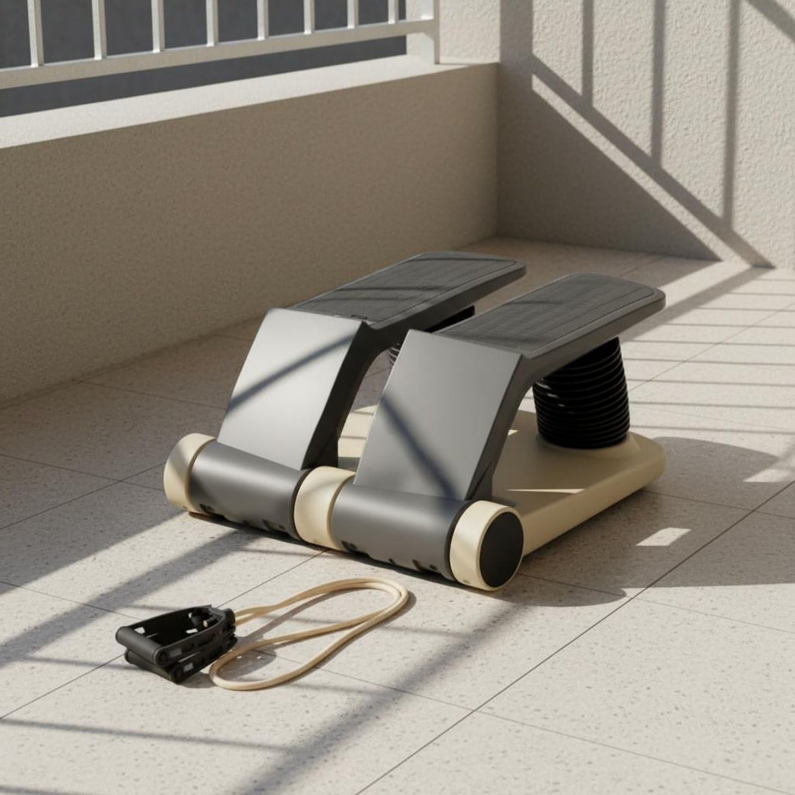 Stepper Máquina de Ejercicio Aeróbico para Casa Escalón Ajustable con Cuerda Integrada Pedales Antideslizantes Material PVC TPE Adecuado para Mujeres