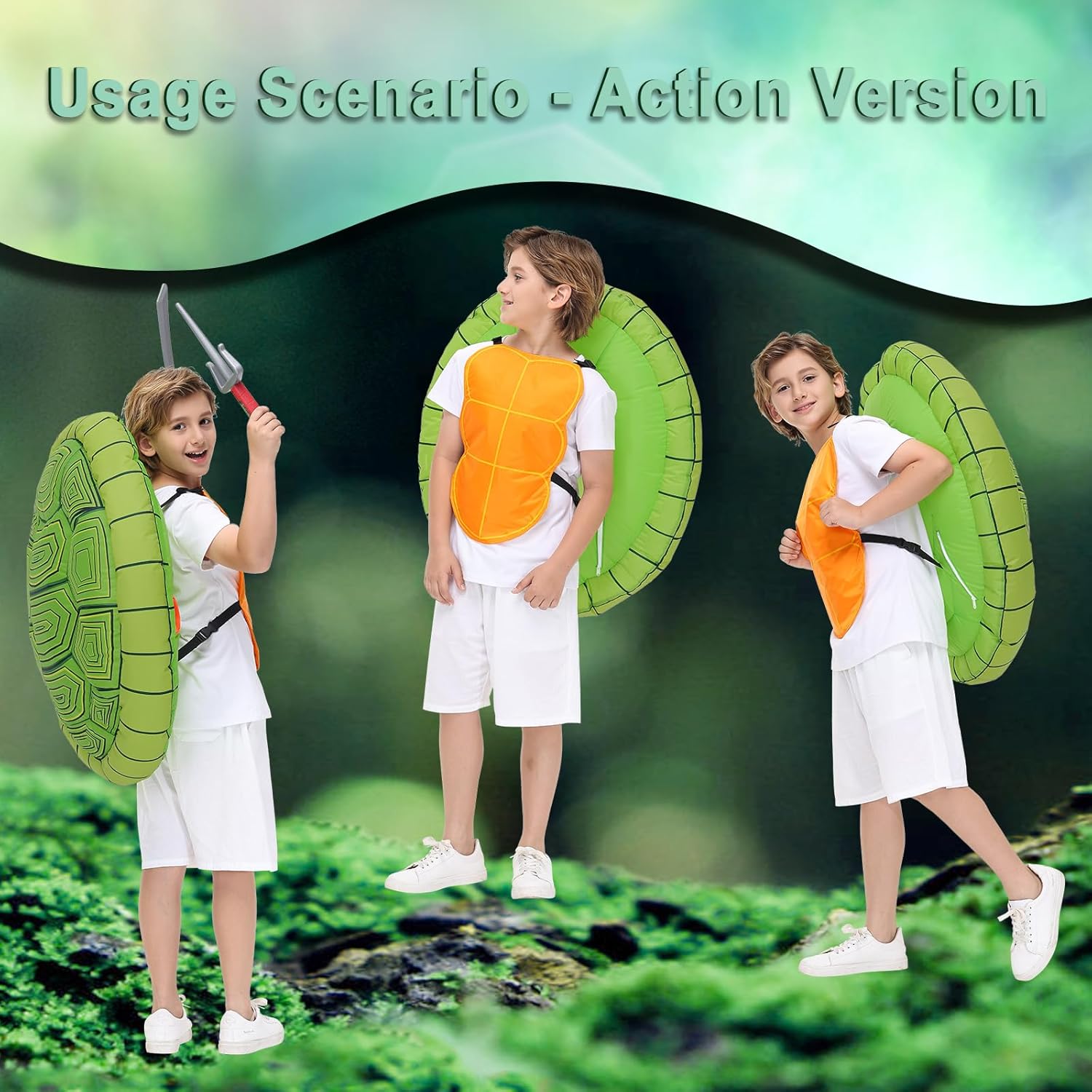 Tanganan Inflatable Turtle Costume for Kids, Halloween Turtle Shell Costumes Suits Blow up Costumes for Boys Girls Cool Funny Fancy Dress Party - Image 5