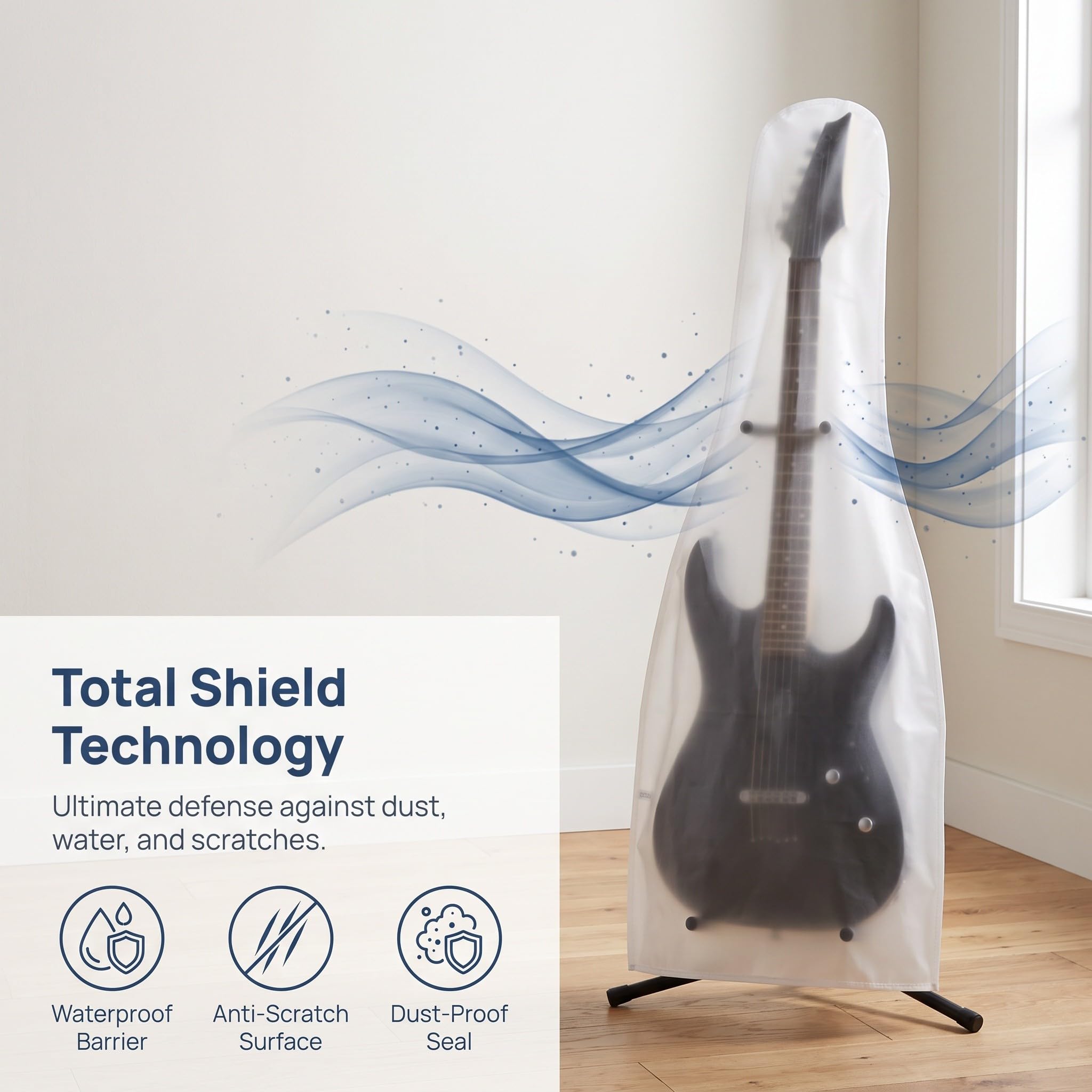 FRCOLOR 2 borse porta chitarra satinate, in PVC impermeabile, per