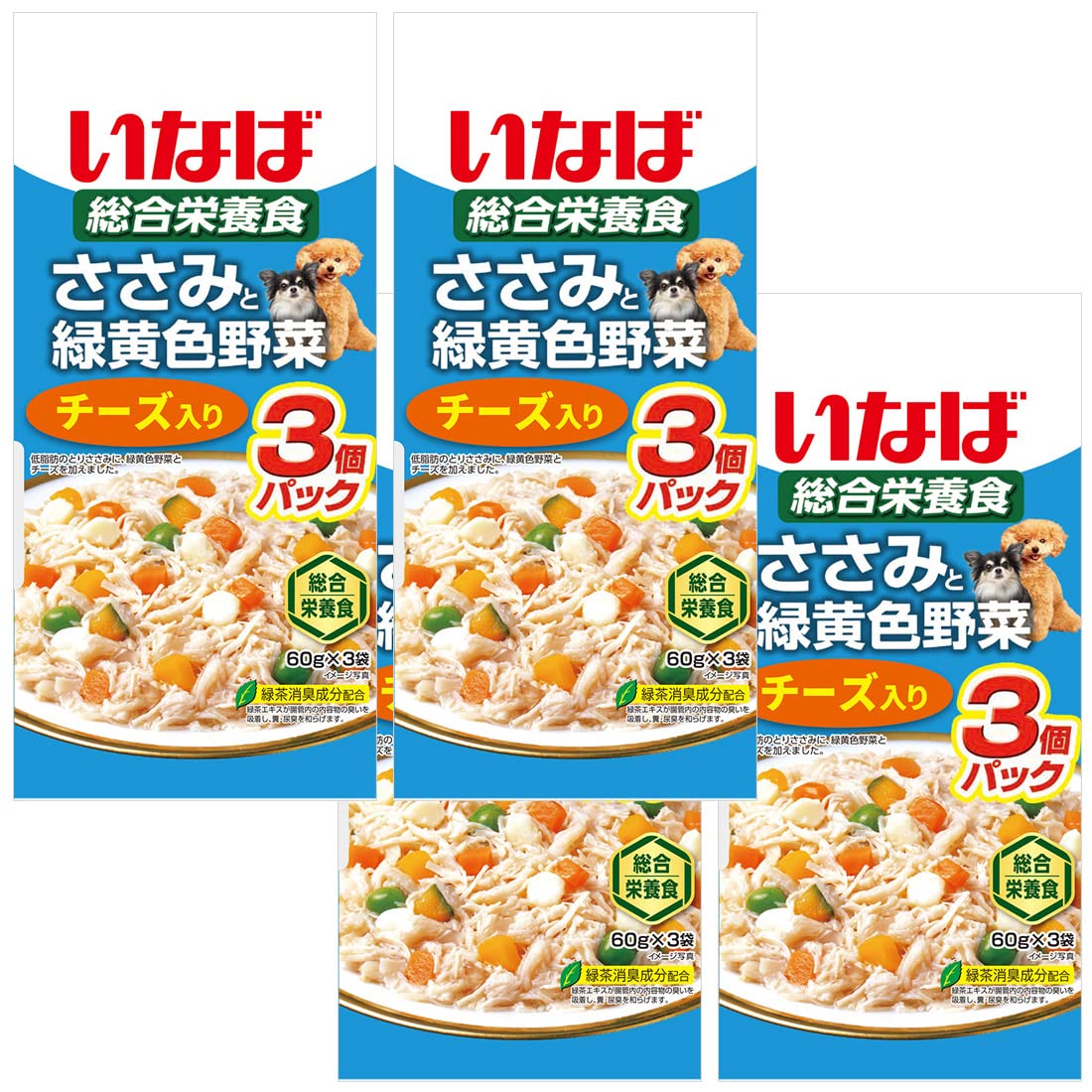 Amazon.co.jp: いなば ささみと緑黄色野菜 チーズ入り 60g×3袋 4個
