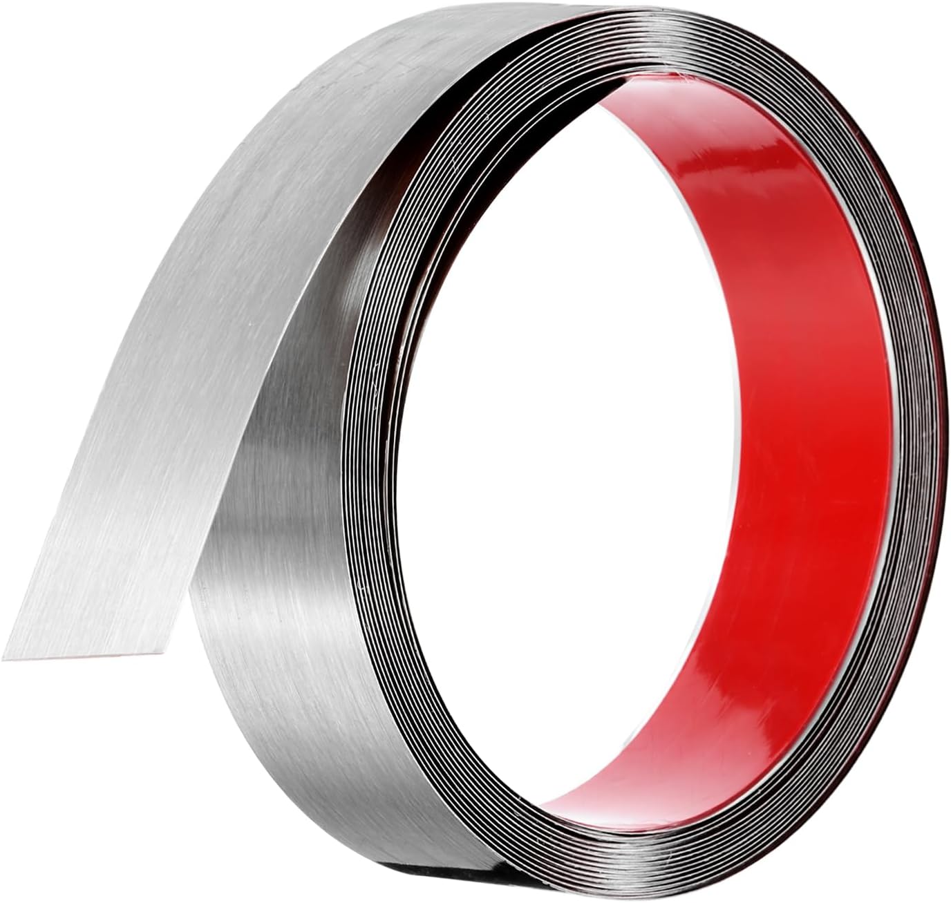 MECCANIXITY Silver Trim Peel and Stick, Self Adhesive Mirror Trim Border 32.8ft x 1.6" Stainless Steel Brushed Finish Molding Tape Strips for Mirror Frame Wall Cabinet Tile Edge Molding