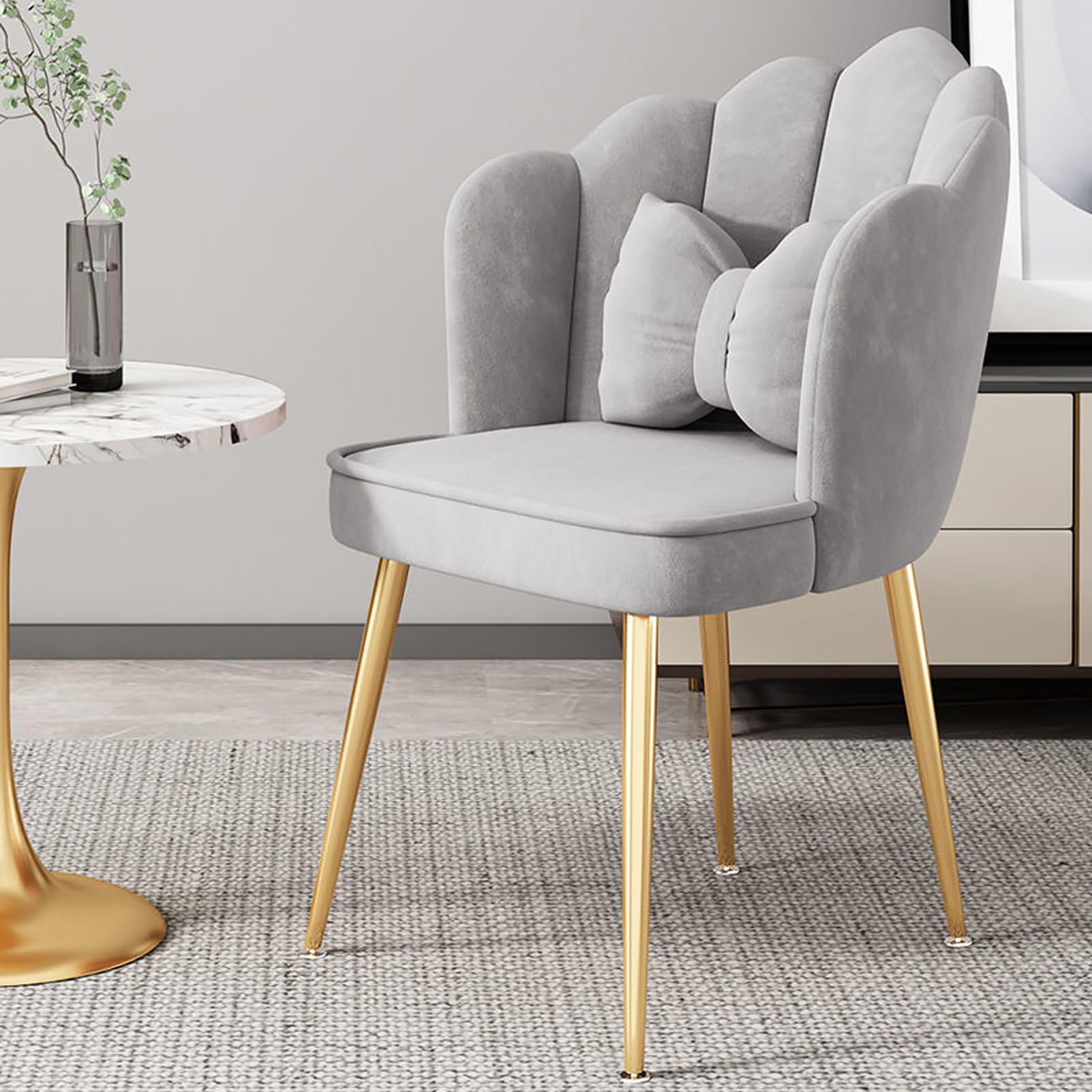 Sedie da pranzo in velluto di lusso con gambe in metallo dorato, eleganti sedie per sala da pranzo, soggiorno e camera da letto, eleganti decorazioni per la casa, comode sedie imbottite