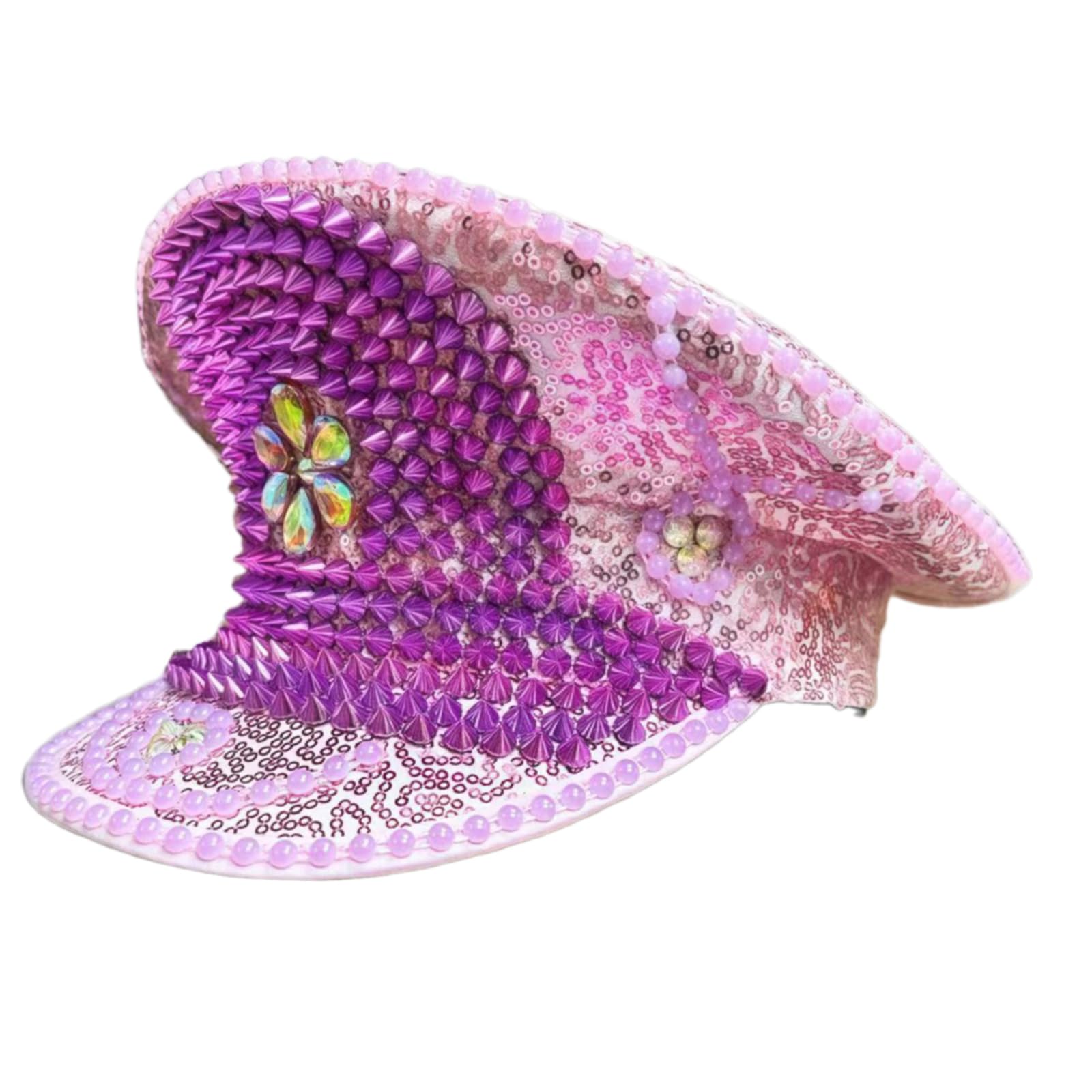 Chapeau de marin avec strass - Accessoire de mode pour enterrement de vie de jeune fille et festivals