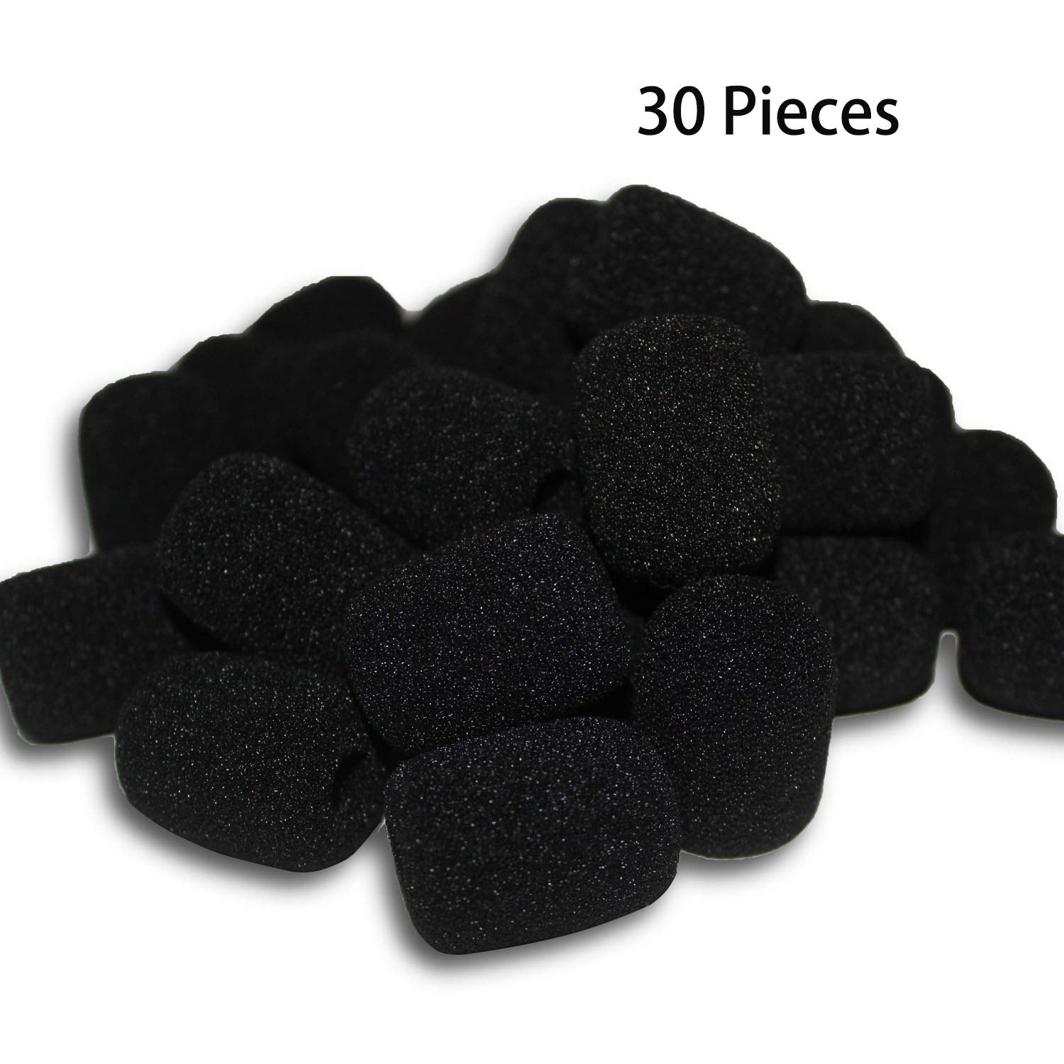 30 Pack Black Mini Lapel Headset Microphone Windscreens Foam Cover