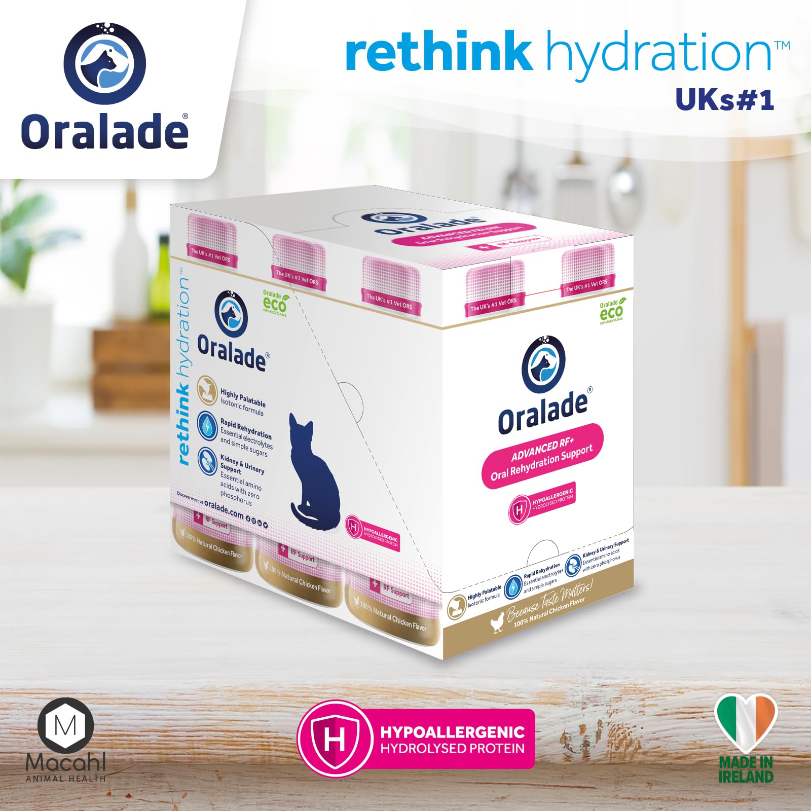 oralade Advanced RF+ Katze | 6 x 330 ml | Ergänzungsfuttermittel für Katzen | Zur Unterstützung bei Nierenerkrankungen | Enthält wichtige Elektrolyte, Flüssigkeiten und Aminosäuren