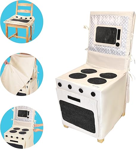 Miniatura 4 de Juego de estufa de lujo, 13 piezas, juego de estufa de cocina de tela, incluye comida y accesorios de felpa para desayuno y almuerzo, perfecto para