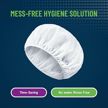 Shampoo Caps No Rinse,Shower Caps for Bedridden Patients Elderly, 10 Pack | for Post Surgery, Hospital, Camping,Need 130ML Water