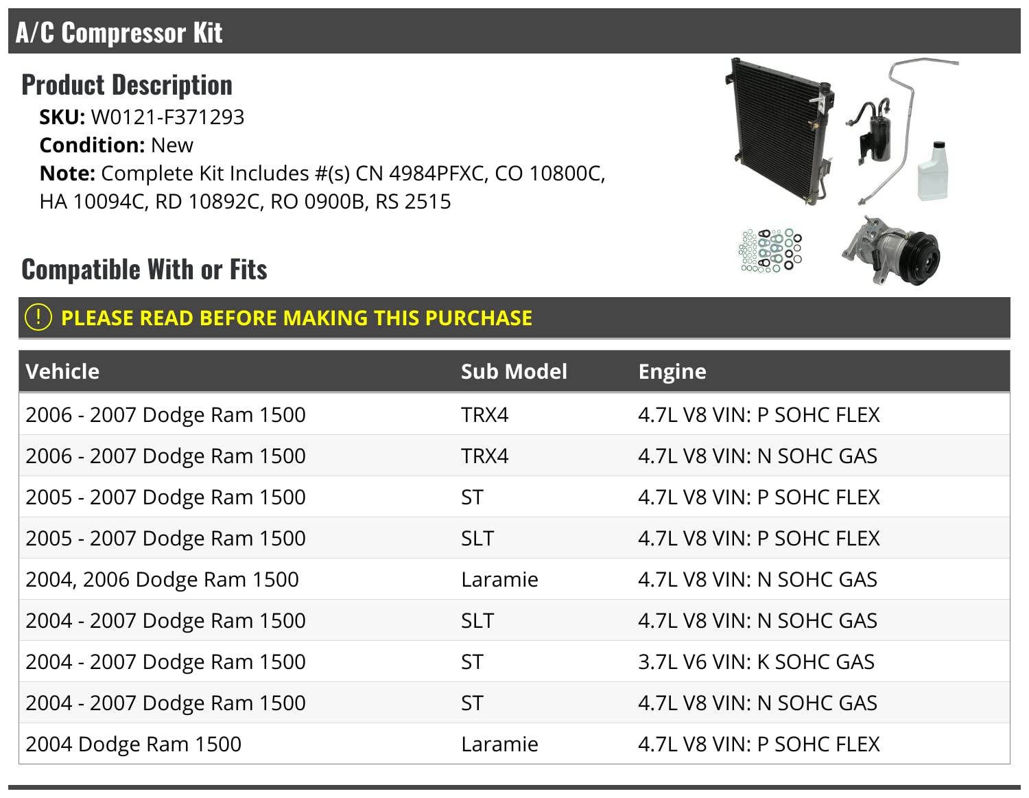 Kit Frizione Compressore A/C Per Dodge Ram 1500 2004-2007 - Ricambio Compatibile - Foto 13