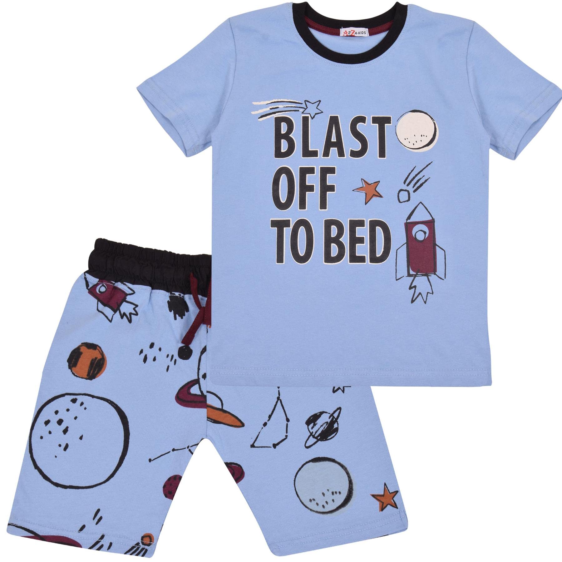 A2z 4 Kids Boys Blue Kids Rocket Spaceship Blast Off - Pjs 157 S 13